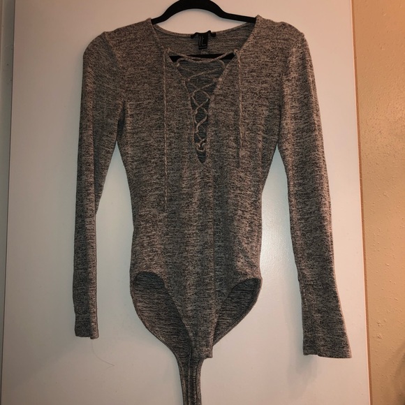 Plunge lace up bodysuit - Picture 1 of 2